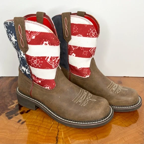 ***SOLD*** Ariat American Flag Western Cowboy Boots - Picture 4 of 7